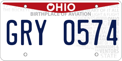 OH license plate GRY0574