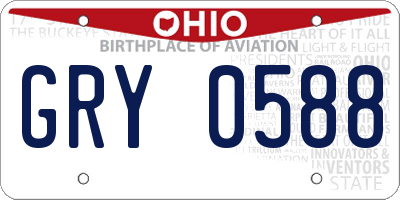 OH license plate GRY0588