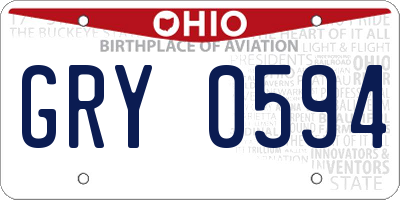 OH license plate GRY0594