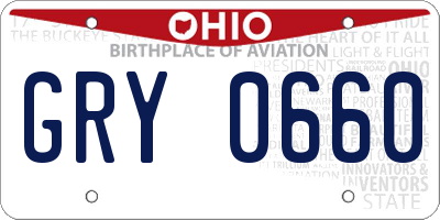 OH license plate GRY0660