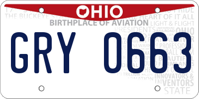 OH license plate GRY0663
