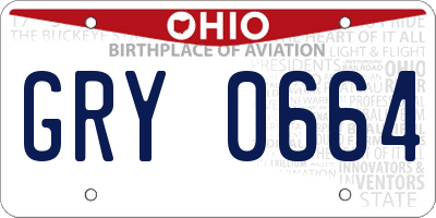 OH license plate GRY0664