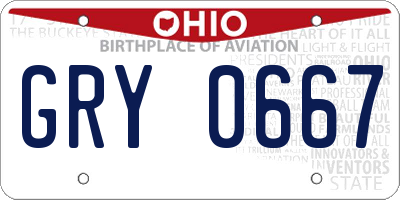 OH license plate GRY0667