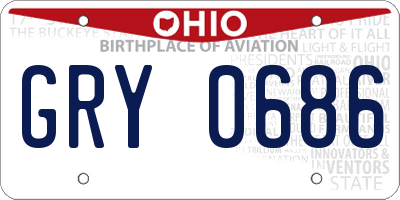 OH license plate GRY0686