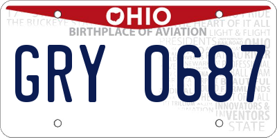 OH license plate GRY0687
