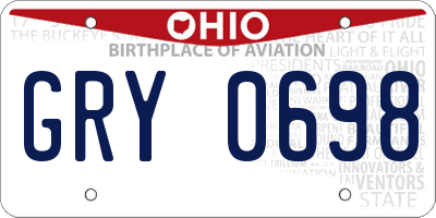 OH license plate GRY0698
