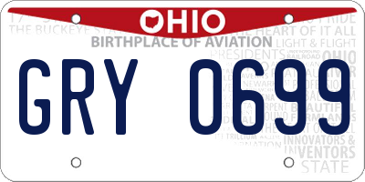 OH license plate GRY0699