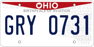 OH license plate GRY0731