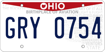 OH license plate GRY0754