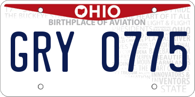OH license plate GRY0775