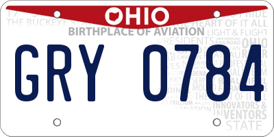 OH license plate GRY0784