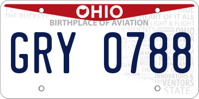 OH license plate GRY0788