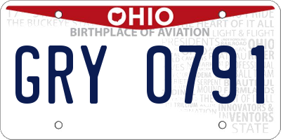 OH license plate GRY0791