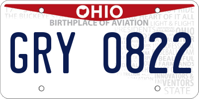 OH license plate GRY0822
