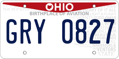 OH license plate GRY0827