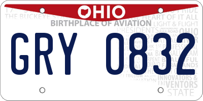 OH license plate GRY0832