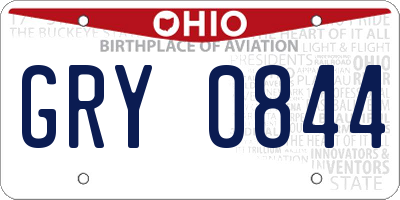 OH license plate GRY0844