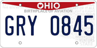 OH license plate GRY0845