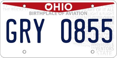 OH license plate GRY0855