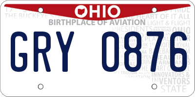 OH license plate GRY0876