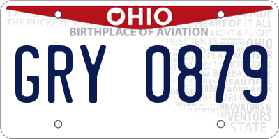 OH license plate GRY0879