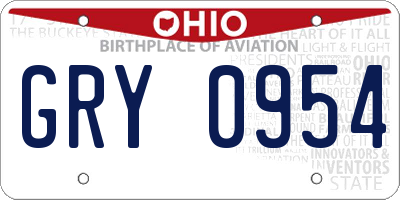 OH license plate GRY0954