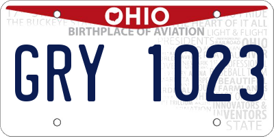 OH license plate GRY1023