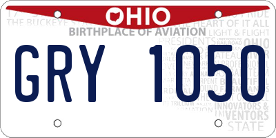 OH license plate GRY1050