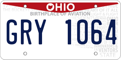 OH license plate GRY1064