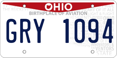 OH license plate GRY1094