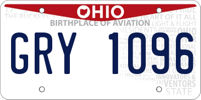 OH license plate GRY1096