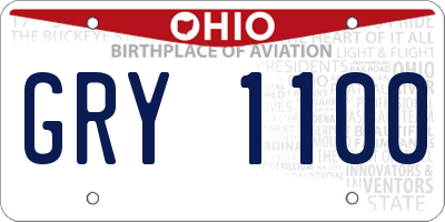 OH license plate GRY1100