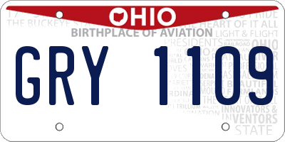 OH license plate GRY1109