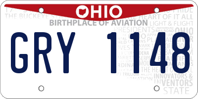 OH license plate GRY1148