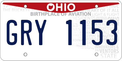 OH license plate GRY1153