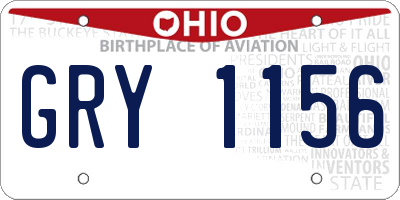 OH license plate GRY1156