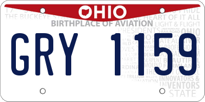 OH license plate GRY1159