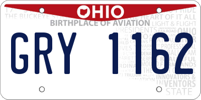 OH license plate GRY1162
