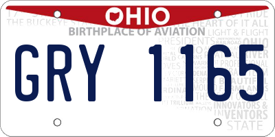 OH license plate GRY1165