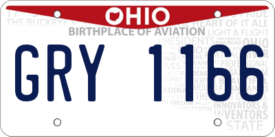 OH license plate GRY1166