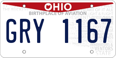 OH license plate GRY1167