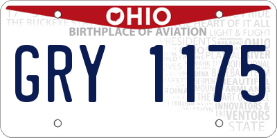 OH license plate GRY1175