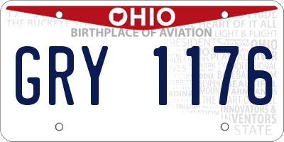 OH license plate GRY1176