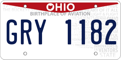OH license plate GRY1182