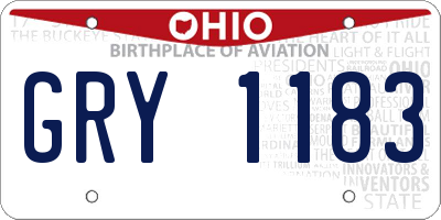 OH license plate GRY1183