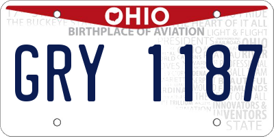 OH license plate GRY1187