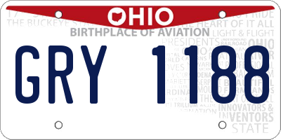OH license plate GRY1188