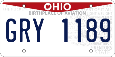 OH license plate GRY1189