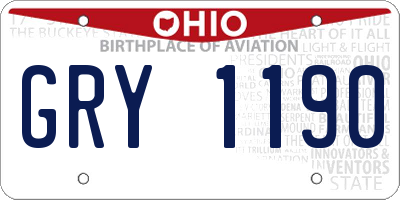 OH license plate GRY1190