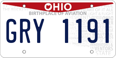 OH license plate GRY1191